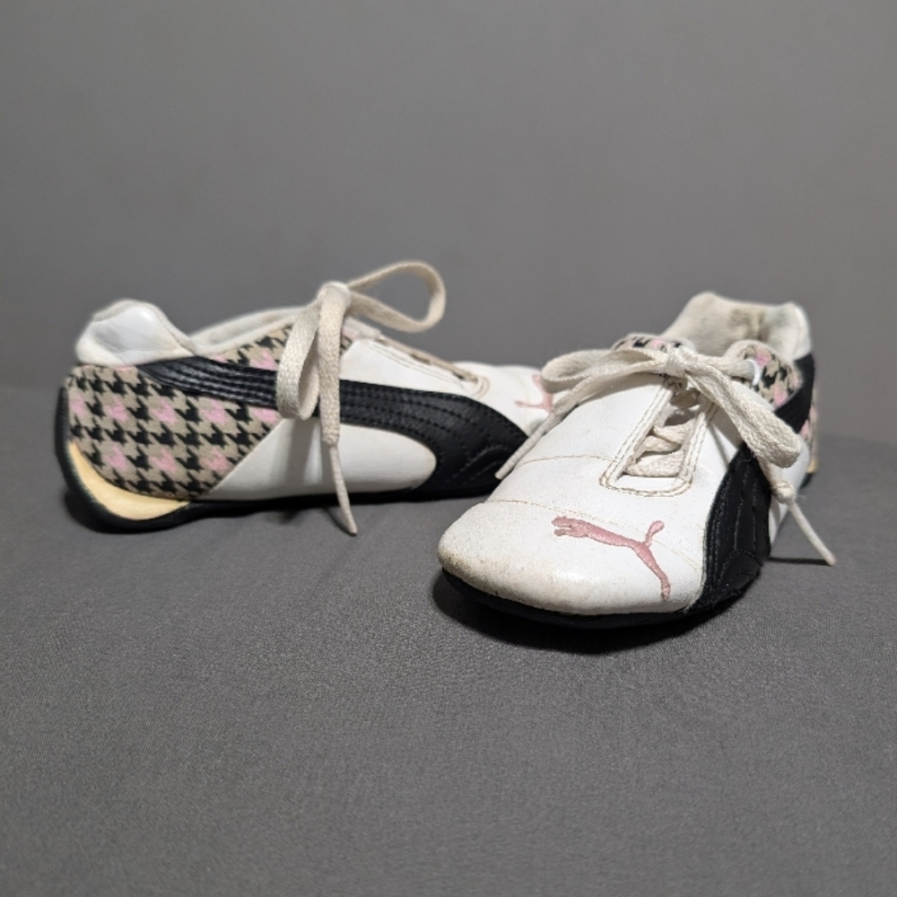 Puma Toddler sneaker size 8T with pink hounds tooth print